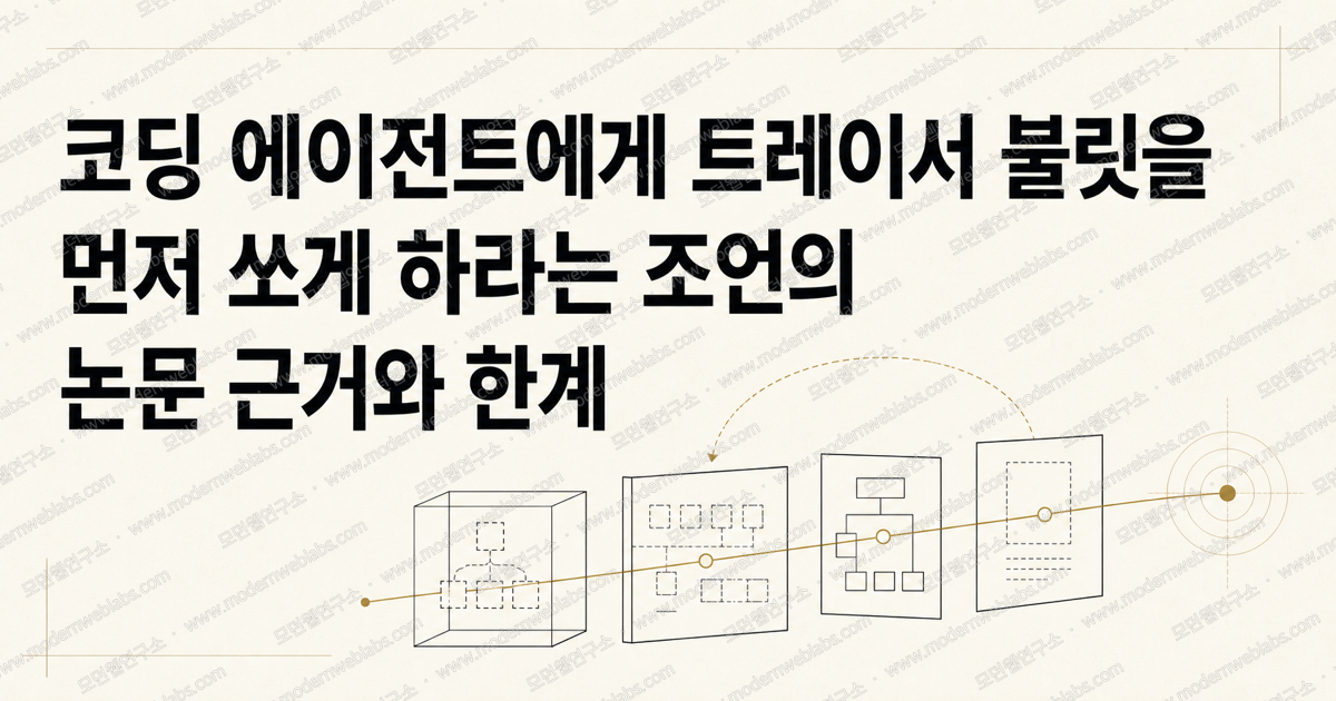 코딩 에이전트에게 트레이서 불릿을 먼저 쏘게 하라는 조언의 논문 근거와 한계